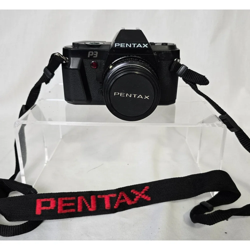Pentax P3 Super Program 35mm SLR Film Camera & Pentax-M 50mm Lens Not Tested
